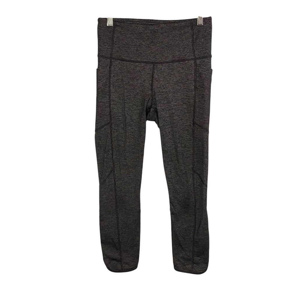 Athleta Heather Gray Cropped Leggings Activewear RN# 54023‎ High Rise Size Small